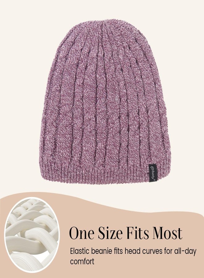 Phaiy Winter Beanie Hat for Women Men Thick Cable Knit Beanie Velvet Fleece Lined Skull Cap Cuff Beanie - Image 4